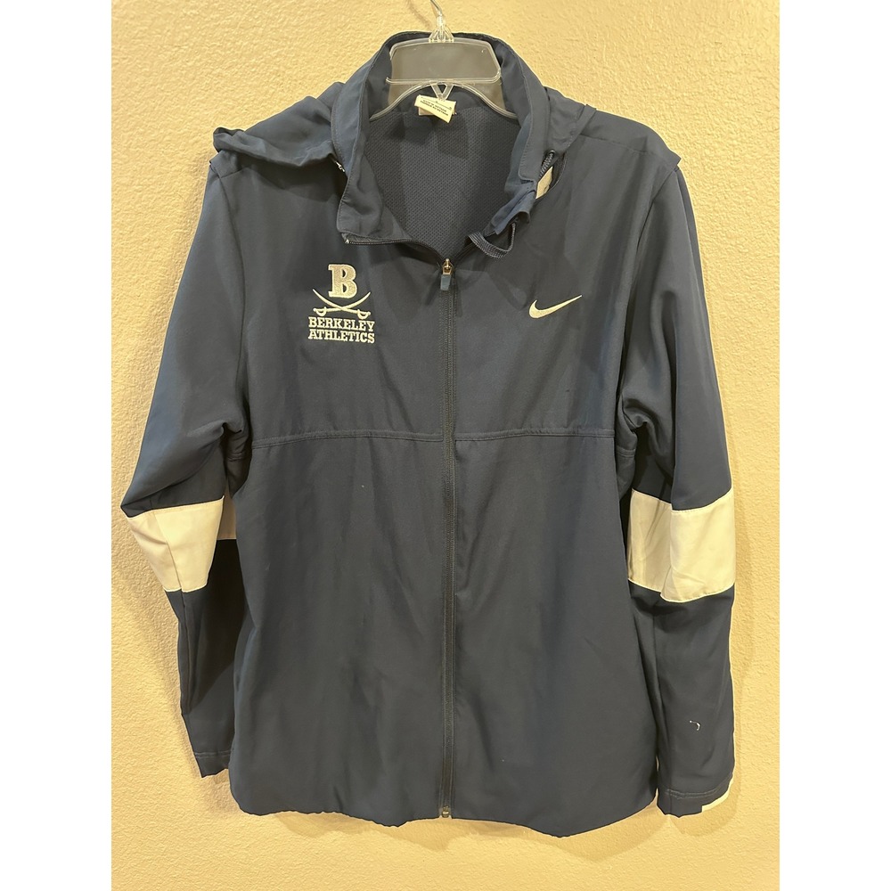 Nike Berkeley Athletics Jacket Mens‎ Full Zip Windbreaker Hooded Blue